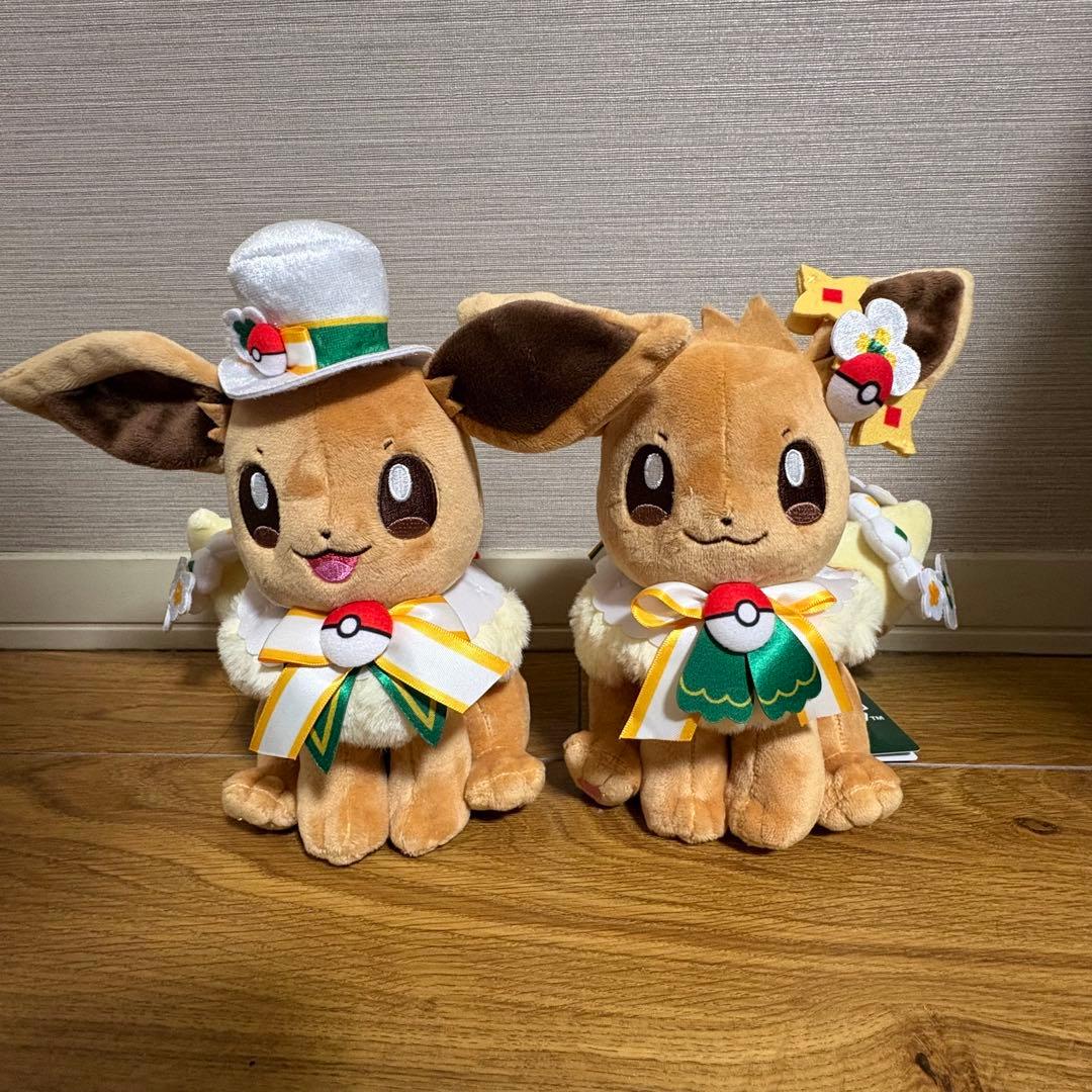 ポケパークカントー限定 ぬいぐるみ ピカチュウ イーブイ カーニバル 4枚セット