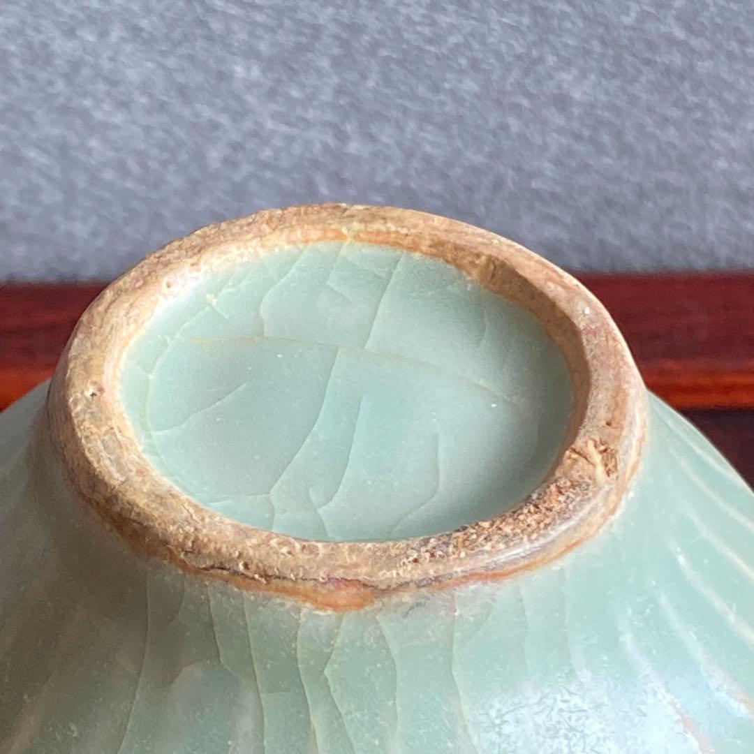 青磁２個セット　砧青磁小壺　龍泉窯　中国宋時代　青磁香炉　砧手