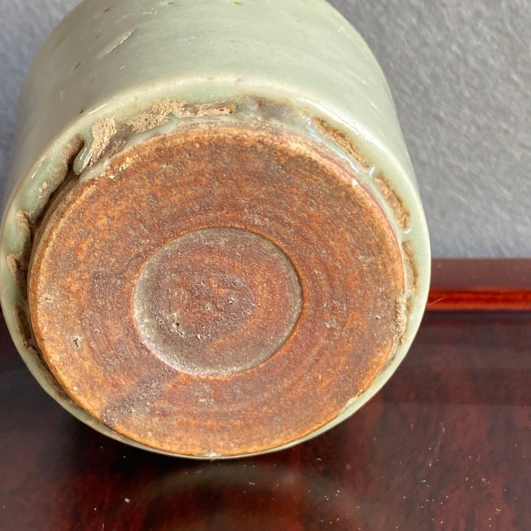 青磁２個セット　砧青磁小壺　龍泉窯　中国宋時代　青磁香炉　砧手