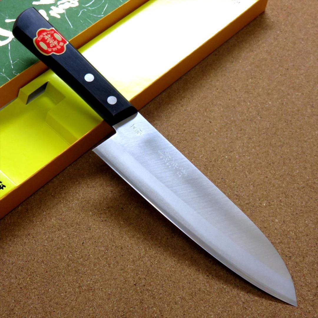 関の刃物 三徳包丁 170mm 鋼割込 白紙2号 炭素鋼 ハガネ 両刃 万能包丁