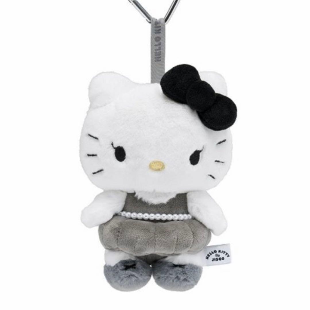 ハローキティ JISOO ブラックグレー PLUSH キーリング