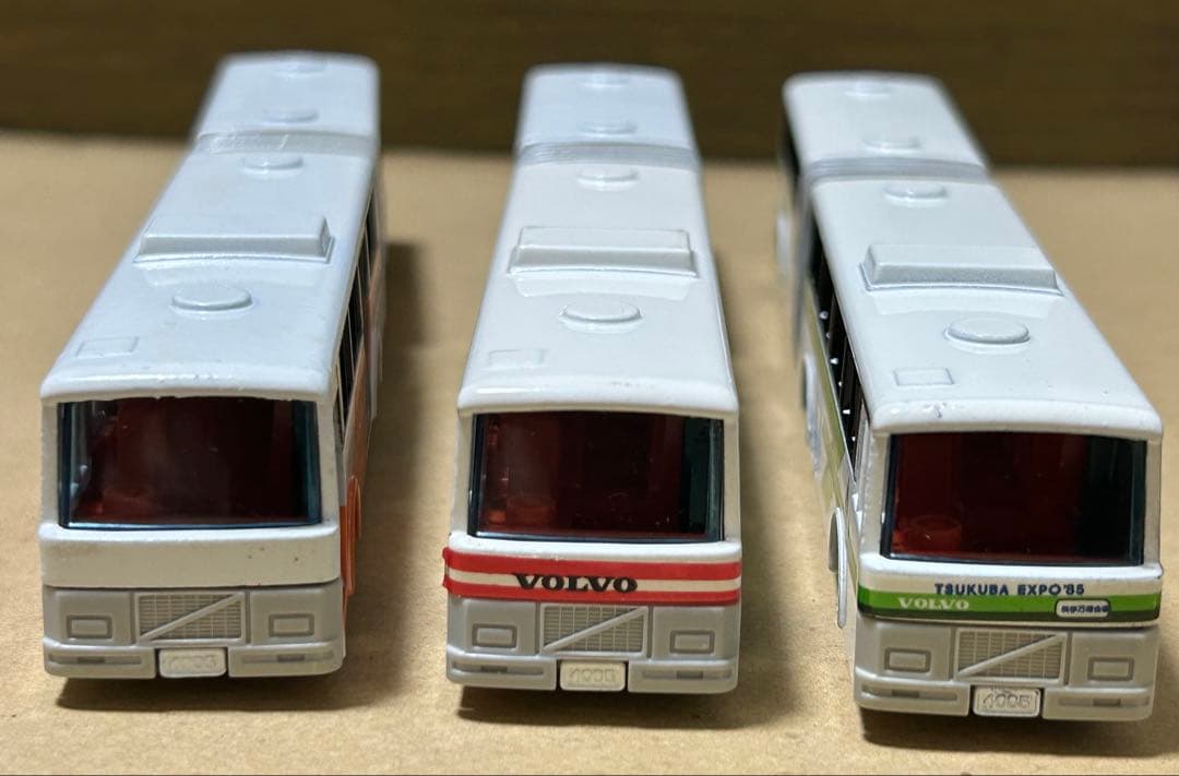 日本製 ロングトミカ VOLVO-富士重工 連節バス 3台セット EXPO'85