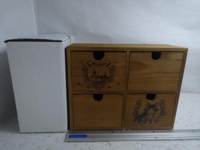 新品　木製　ミニ引き出し シギショアラ　小物入れ　棚　わちふぃーるど　ダヤン　猫
