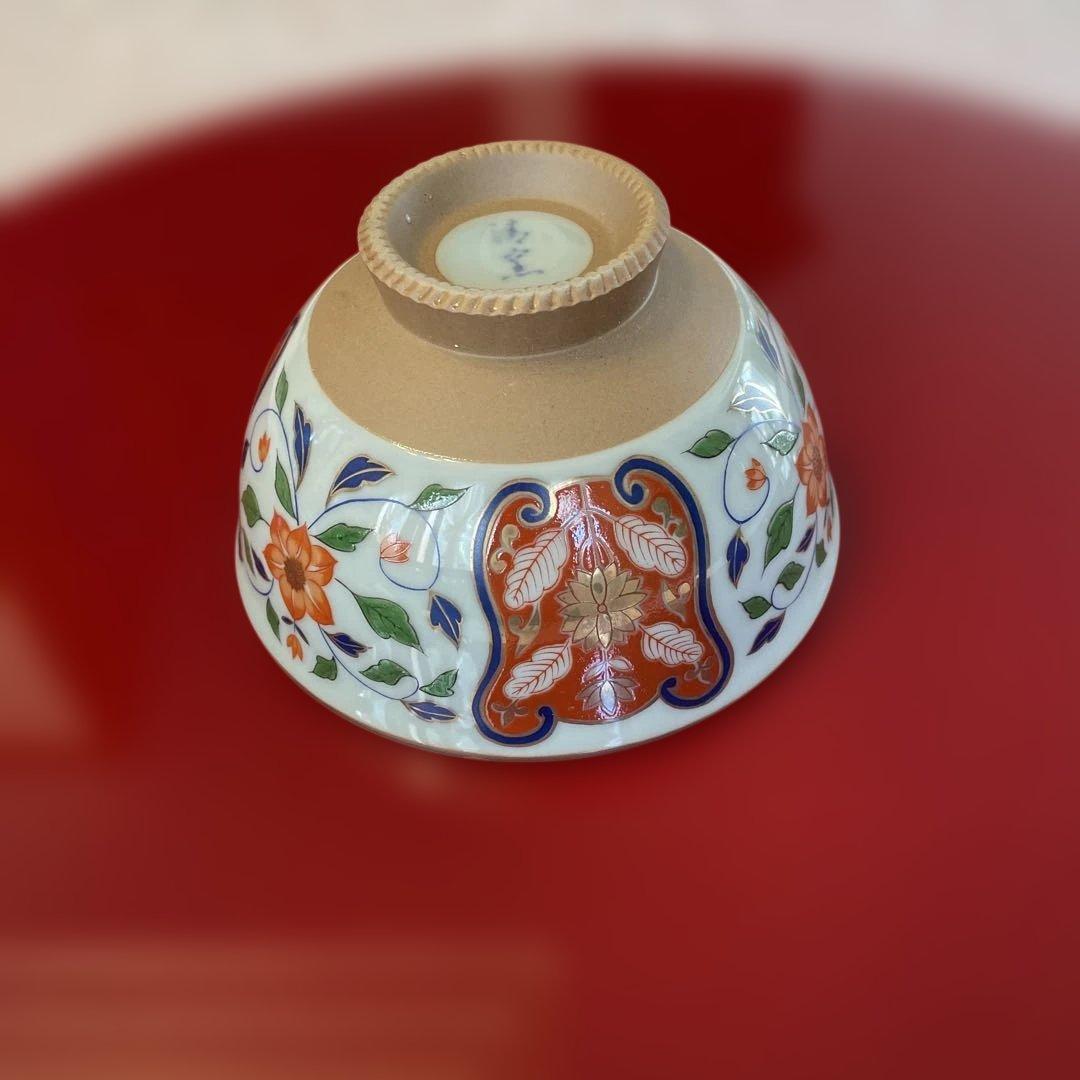 有田焼 南蛮絵変わり古伊万里 吉祥紋高級飯椀 茶碗揃 ご飯茶碗 ５客　未使用品