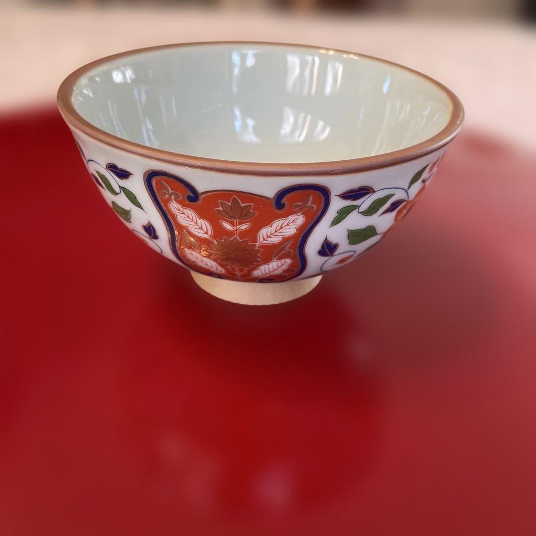 有田焼 南蛮絵変わり古伊万里 吉祥紋高級飯椀 茶碗揃 ご飯茶碗 ５客　未使用品
