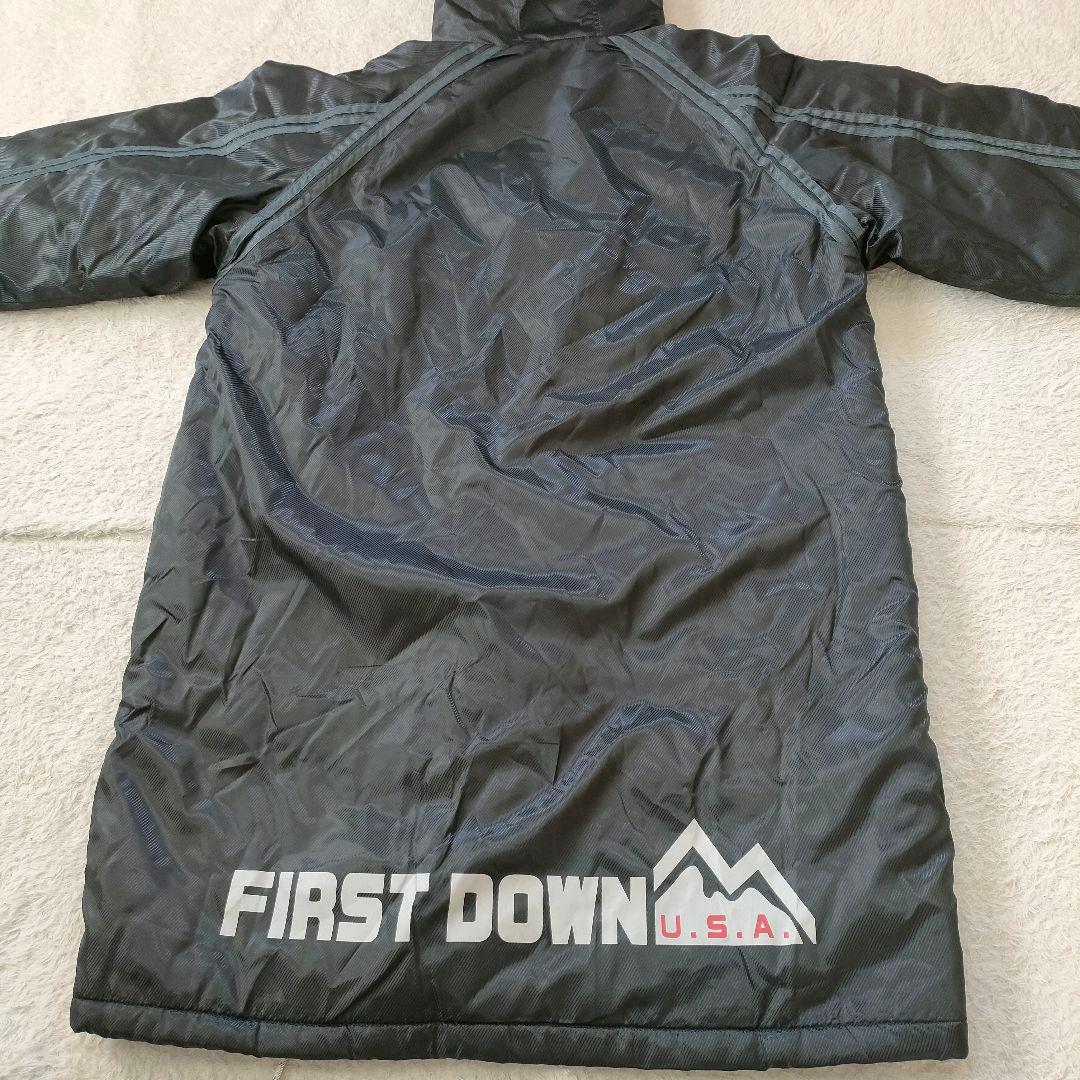 【新品】FIRST DOWN ロングベンチコート ボア ブラック