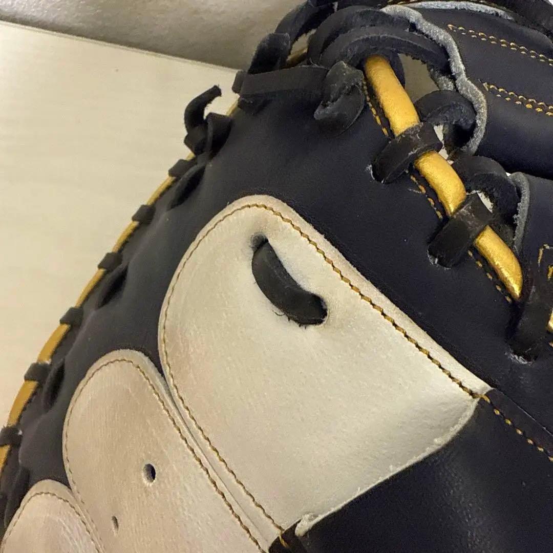 美品 金彩 激レア 40.Wilson軟式ミット オレンジ ネイビー ホワイト