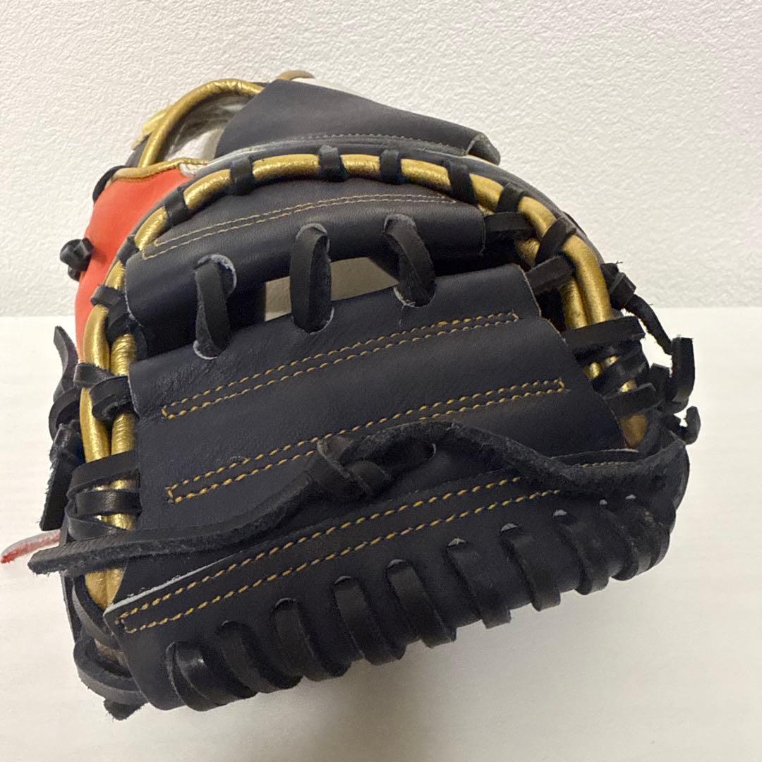 美品 金彩 激レア 40.Wilson軟式ミット オレンジ ネイビー ホワイト