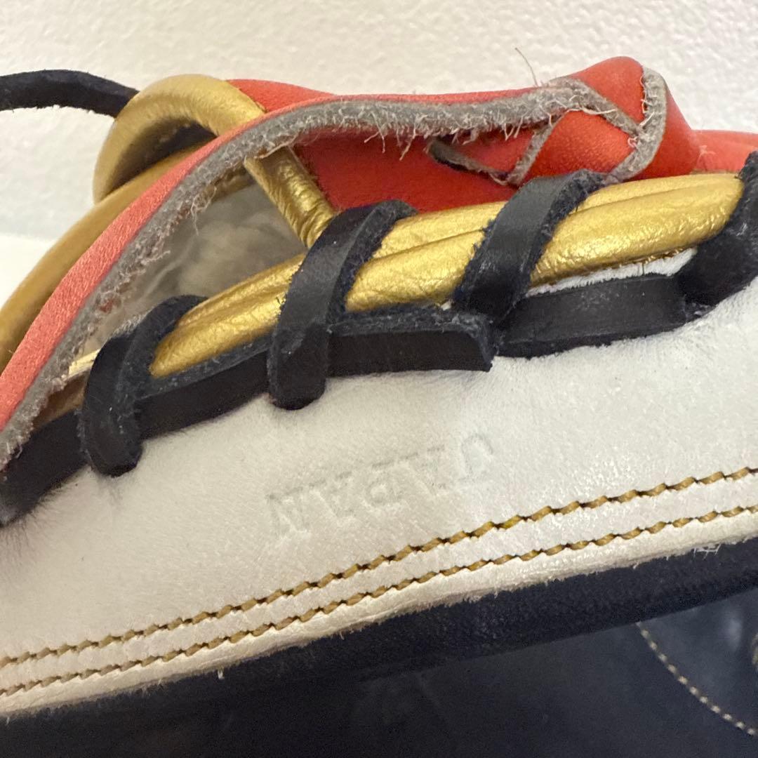 美品 金彩 激レア 40.Wilson軟式ミット オレンジ ネイビー ホワイト