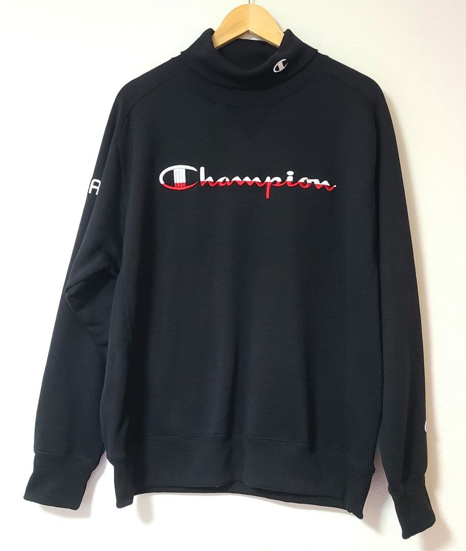 Champion テックウィーブ タートルネックスウェット XL 黒 ☆極美品☆