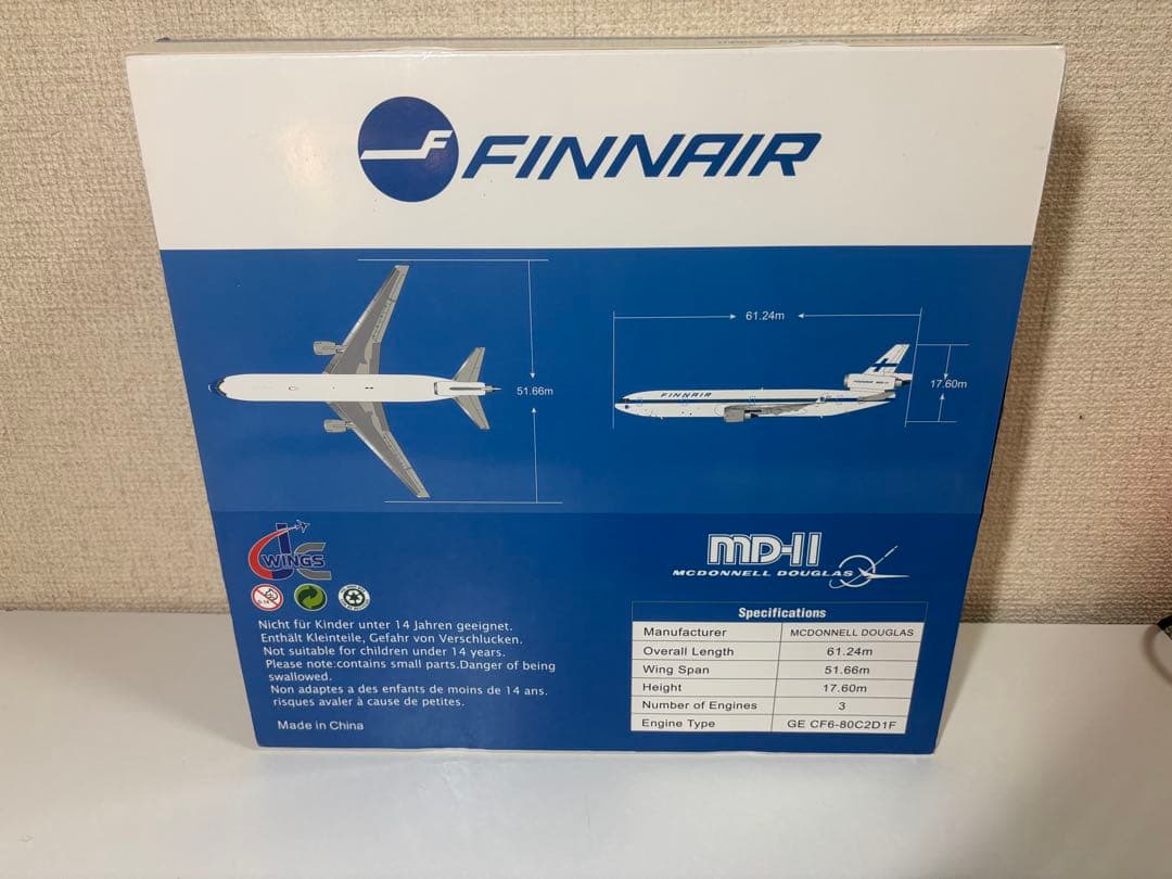 航空機・ヘリコプター JCwings FINNAIR MD-11 1/200