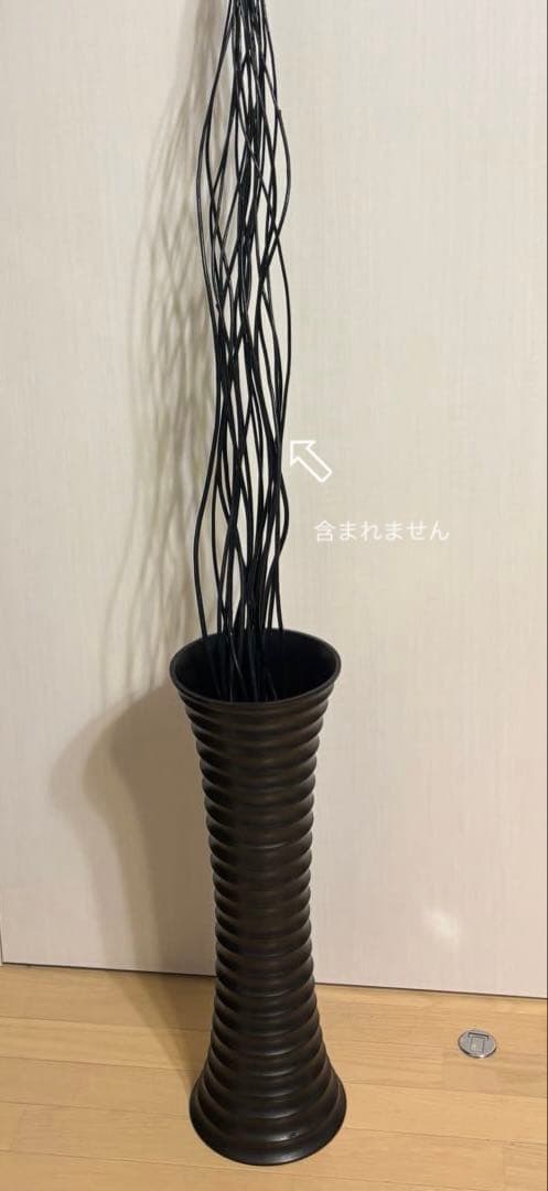 美品　アジアン雑貨 高さ61cm木製 モダンなフラワーベース