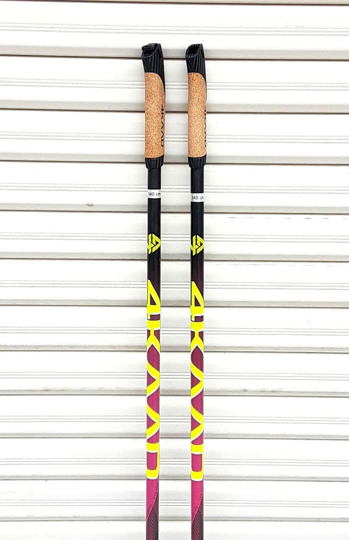 4KAAD クロスカントリースキーポール 145cm、140cm　2組セット