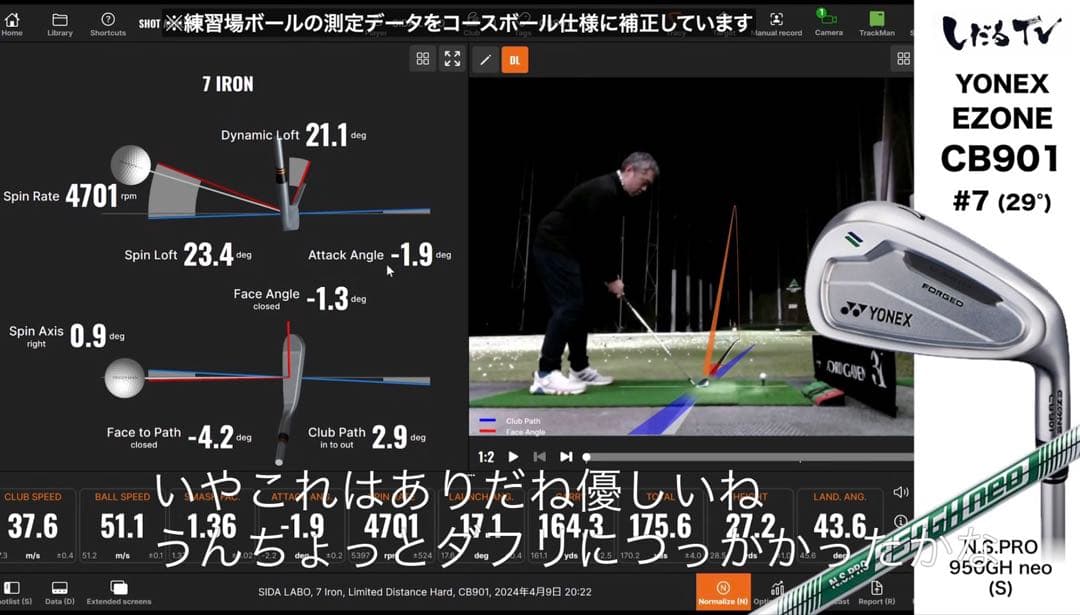 ヨネックスCB901アイアン6〜Aカーボンシャフト