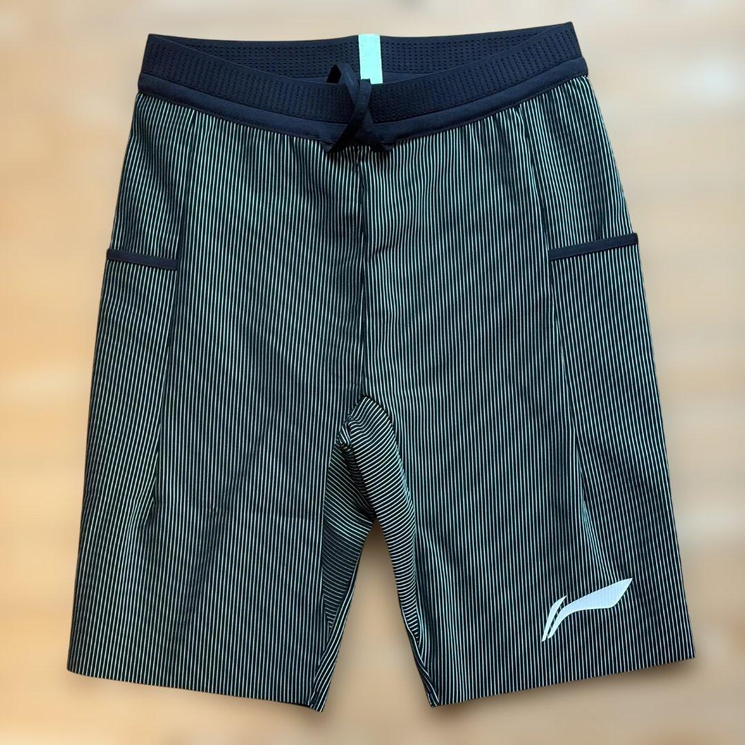【Lサイズ】Li-Ning リーニン ランニングタイツ（黒X緑）