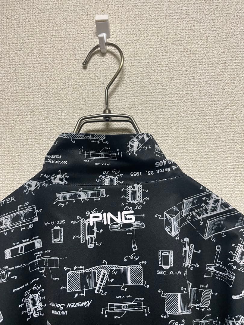 ★新品同様★ PING ピン フルジップジャケット 黒 総柄 Lサイズ