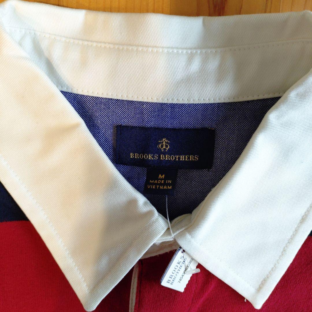 BROOKSBROTHERS　 ラガーシャツ 赤と紺 ストライプ