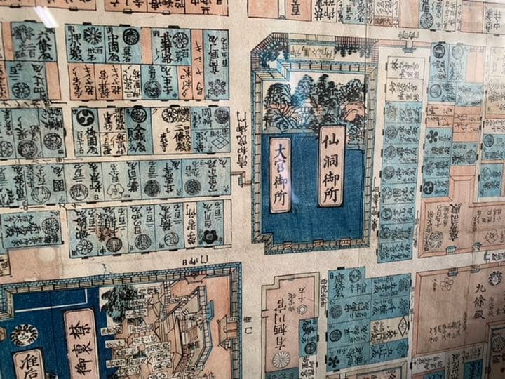 昭和　アンティーク　レトロ　絵　京都　寺社仏閣　神社　地図