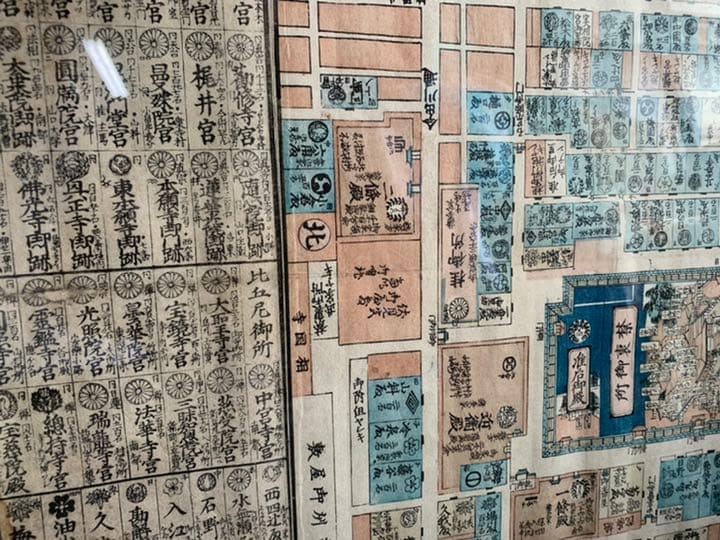 昭和　アンティーク　レトロ　絵　京都　寺社仏閣　神社　地図