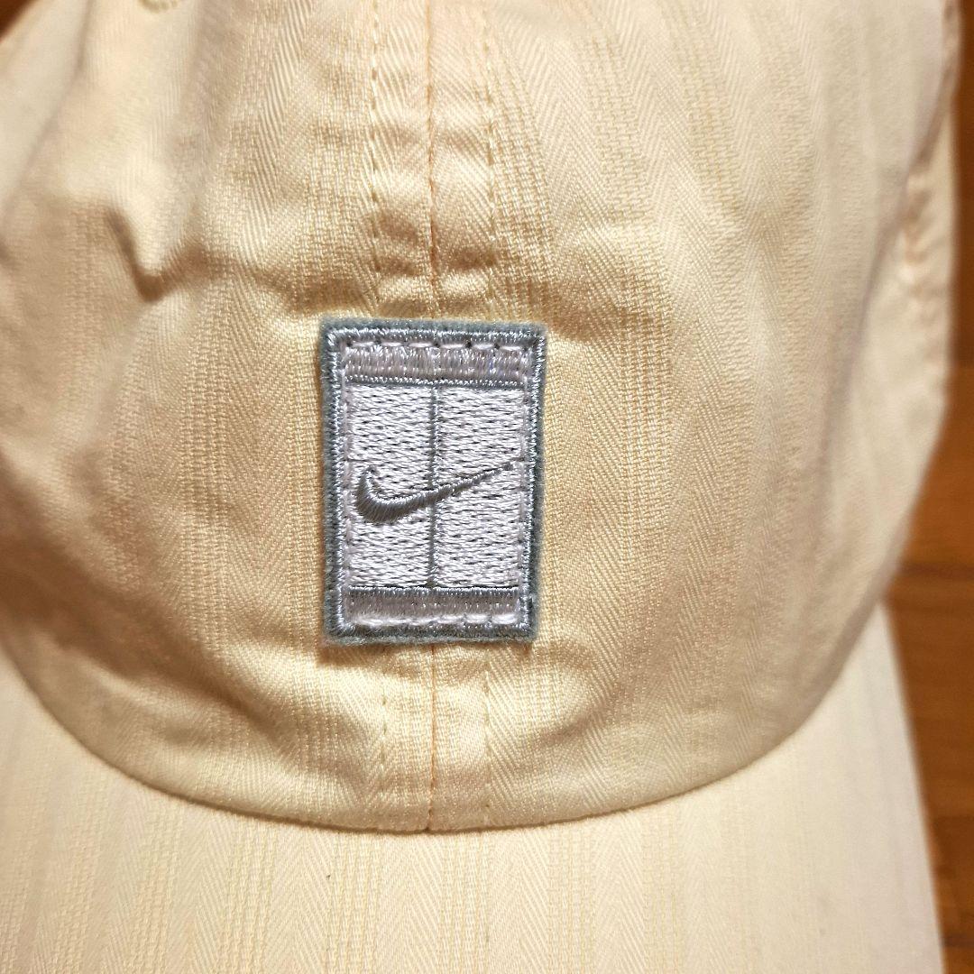 NIKE 00sヴィンテージテニスキャップ コートロゴ刺繍クリームイエロー