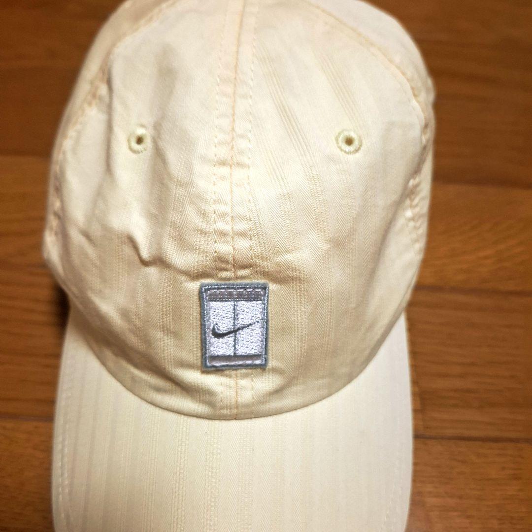 NIKE 00sヴィンテージテニスキャップ コートロゴ刺繍クリームイエロー