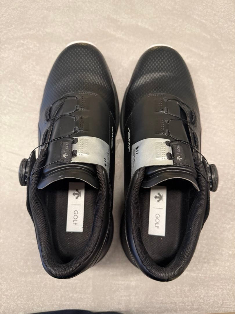 DESCENTE GOLF ゴルフシューズ 黒 BOA 26CM 収納バッグ付き