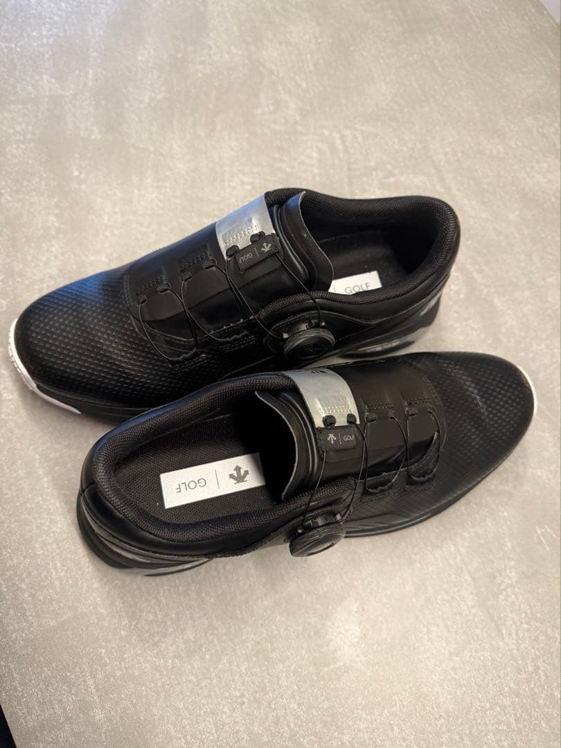 DESCENTE GOLF ゴルフシューズ 黒 BOA 26CM 収納バッグ付き