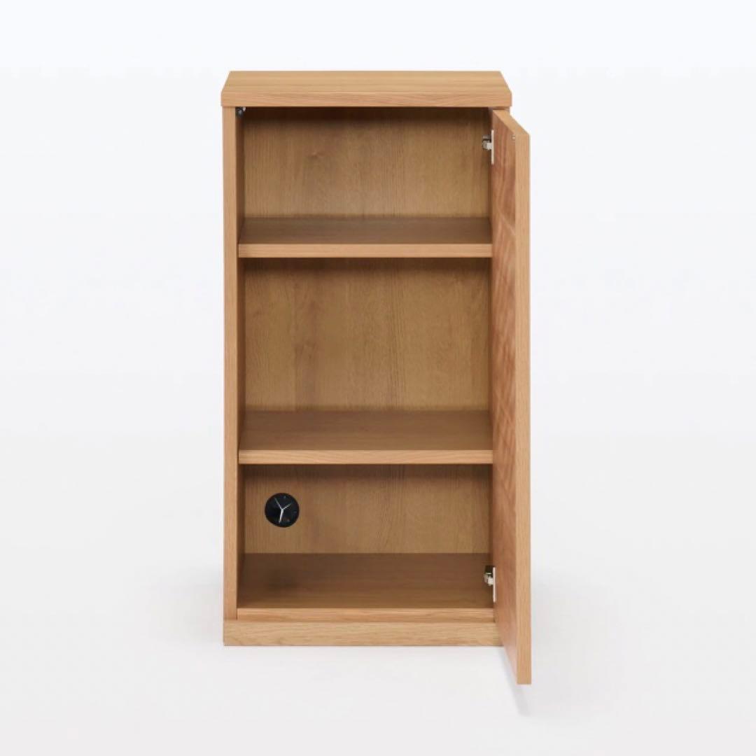 無印良品　木製キャビネット　木扉　スリム　オーク材