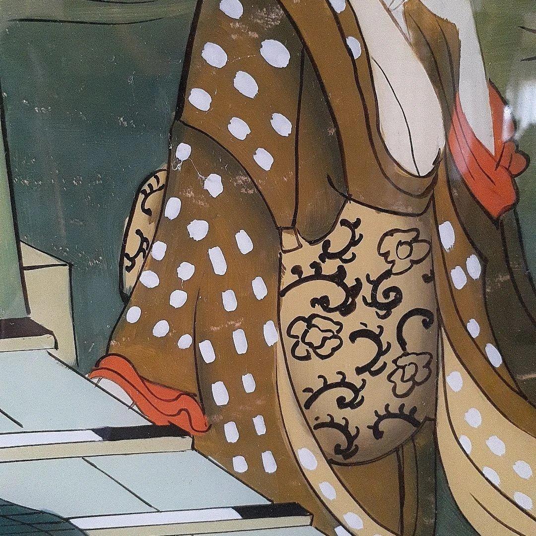 骨董 アンティーク 硝子絵画 日本画