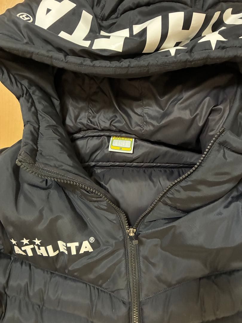 ATHLETA フード付き ブラックベンチコート M