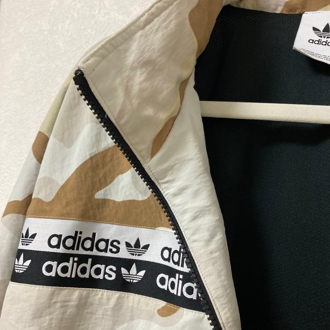 美品adidas トップスR.Y.V.ジャケット ベージュ黒カモフラージュ柄XL