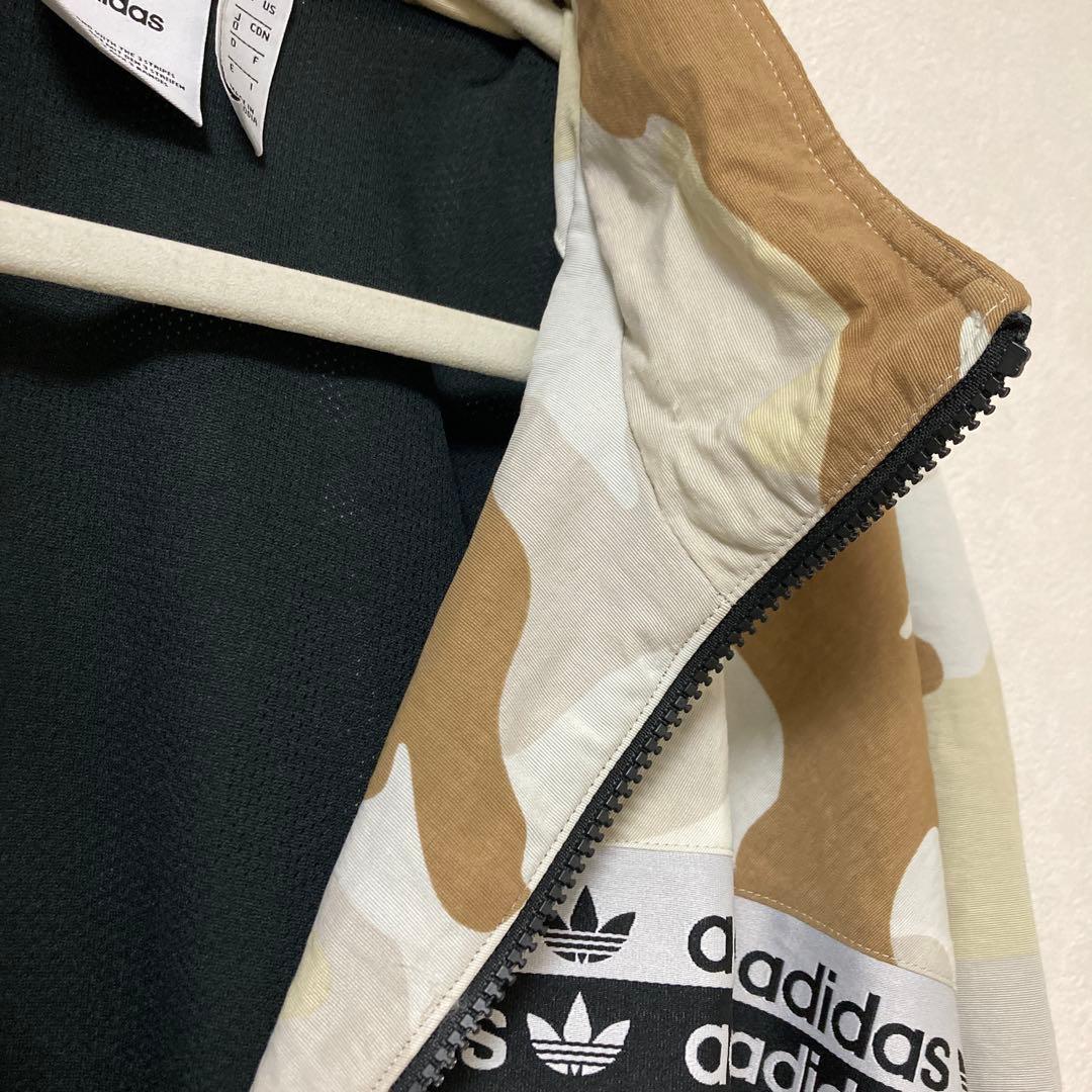 美品adidas トップスR.Y.V.ジャケット ベージュ黒カモフラージュ柄XL