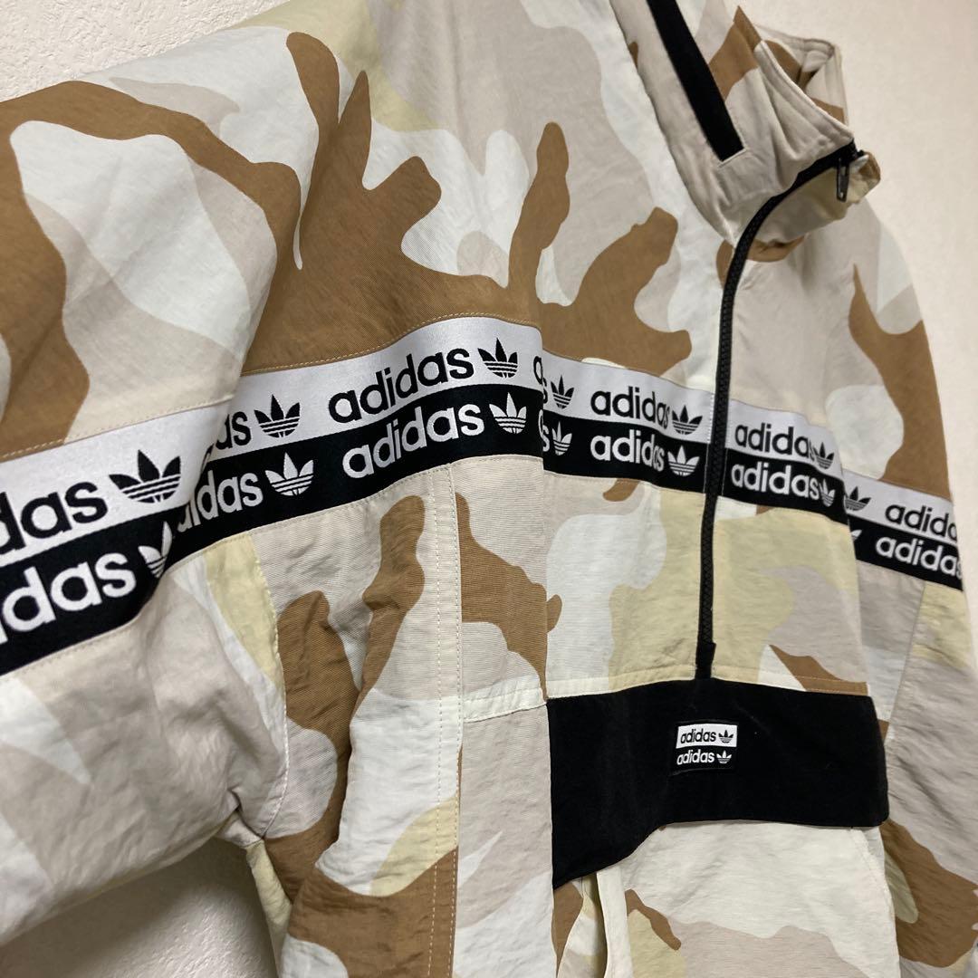 美品adidas トップスR.Y.V.ジャケット ベージュ黒カモフラージュ柄XL