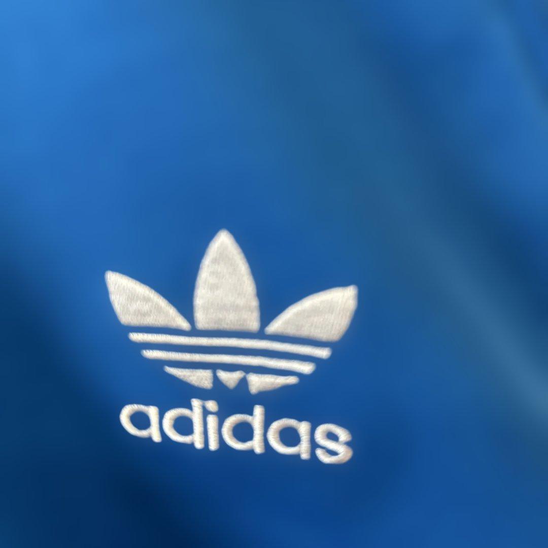 adidas XLアディダス3本ライン　ブルー青トラックジャケット ジャージXL