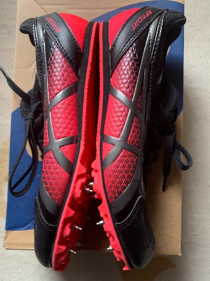 ASICS スパイクシューズ 黒/赤 EFFORT13