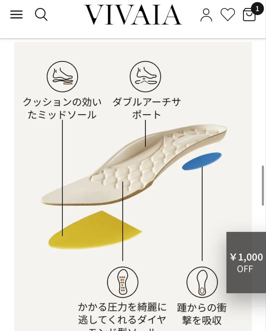 VIVAIA 新品スクエアトゥフラットシューズ 36 ネイビー