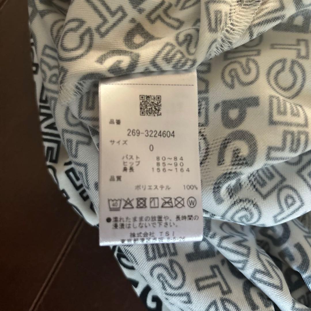 パーリーゲイツ　PGG パイルメッシュ　マーブル　ロゴ総柄ワンピースサイズ0