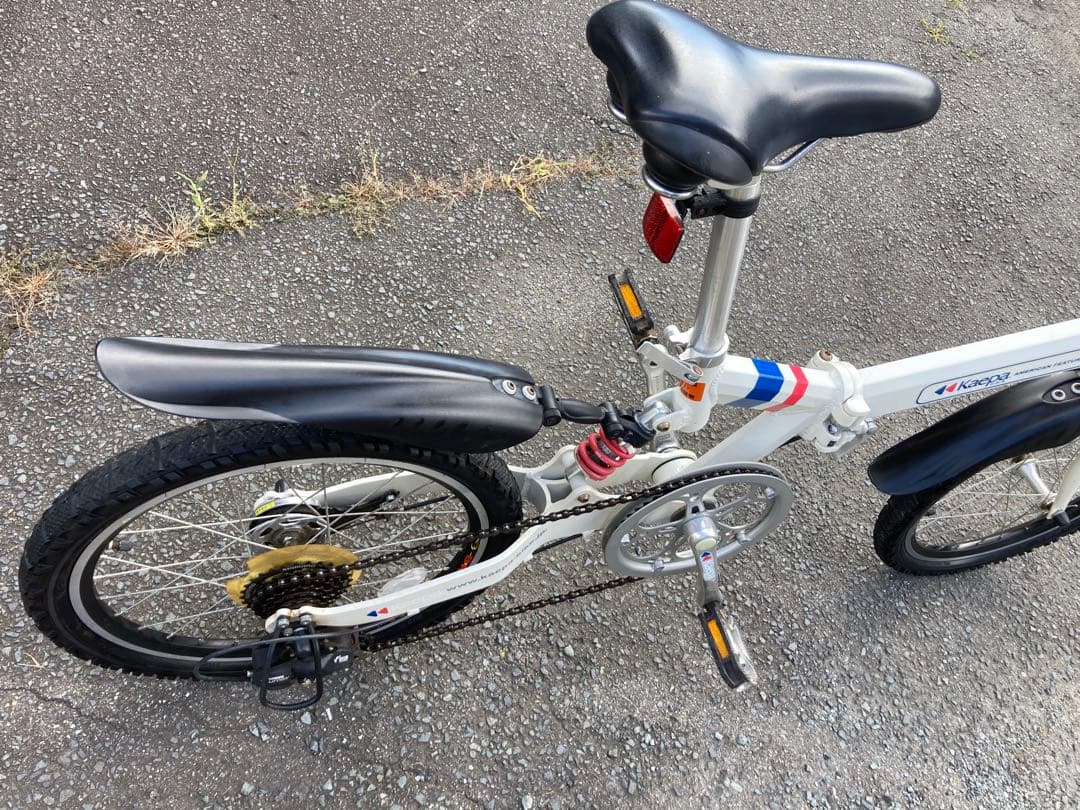 おまけ付き 送料込み Kappa 折りたたみ自転車 6段変速 ホワイト