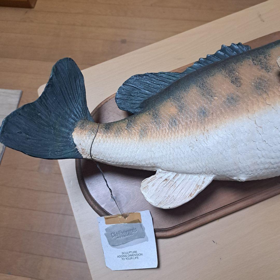 ㊼ブラックバス 壁掛け レプリカ 釣り 石膏 ラージマウス