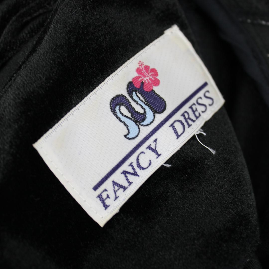 【フラダンス用衣装 ベロアドレス】FANCY DRESS ブラック ホワイト