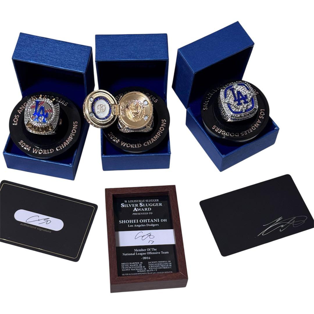 【*球様 非売品 ドジャース 大谷翔平 チャンピオンリング3種ケース＆台座＆カー