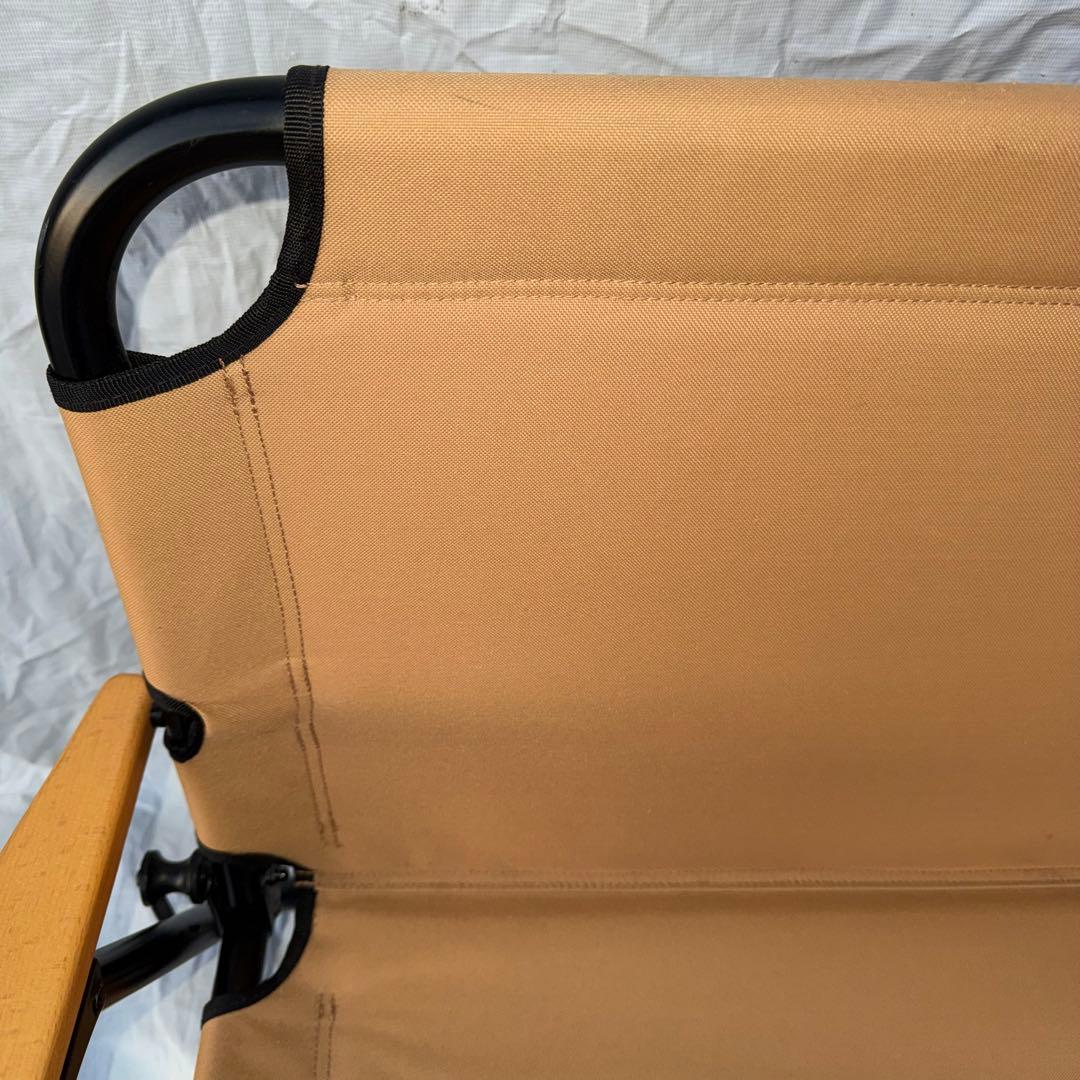 QUICKCAMP 折りたたみベンチ 木製アーム 2人掛け ベージュ