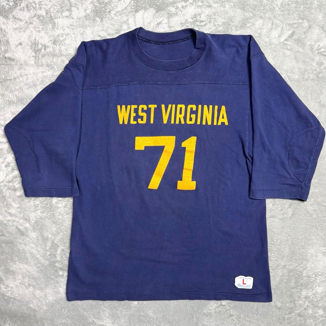 70s champion フットボールTシャツ NAVY USA製 ナンバリング