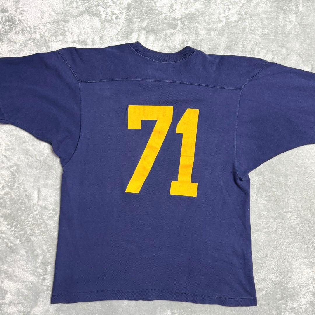 70s champion フットボールTシャツ NAVY USA製 ナンバリング