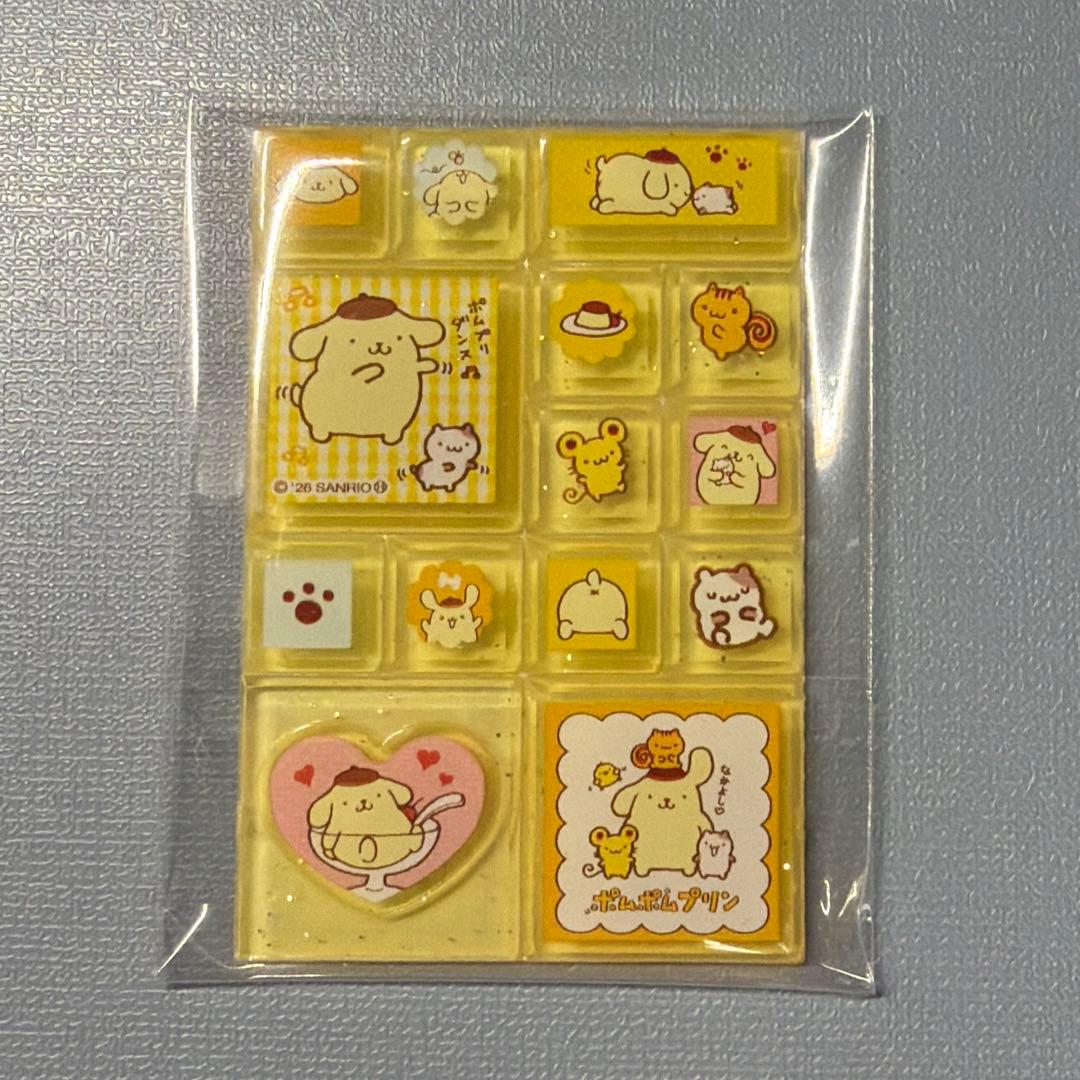 ポムポムプリン　6点セット　ちびっとも　タイルシール