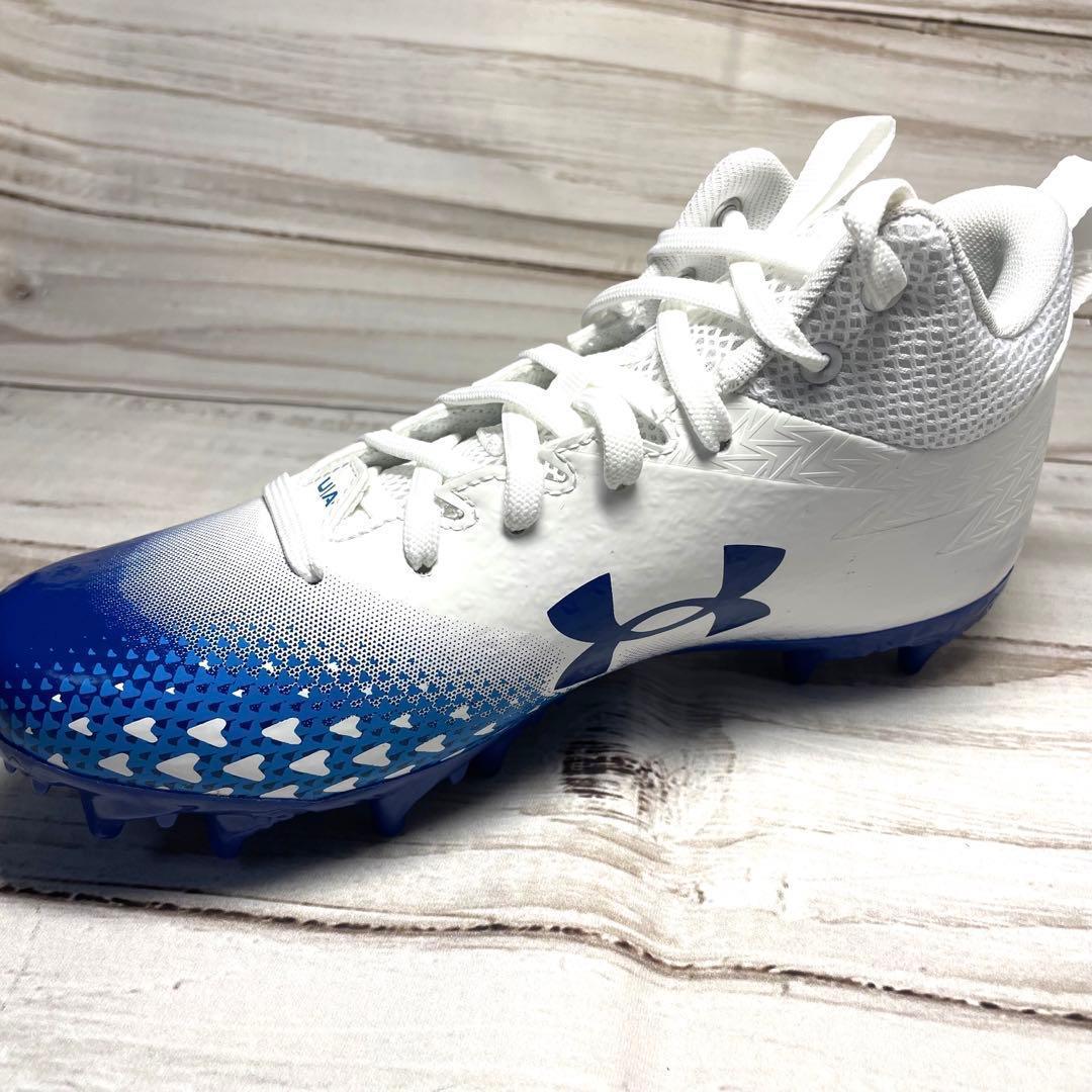 Under Armour サッカー スパイク 4Y ホワイト/ブルー 23cm