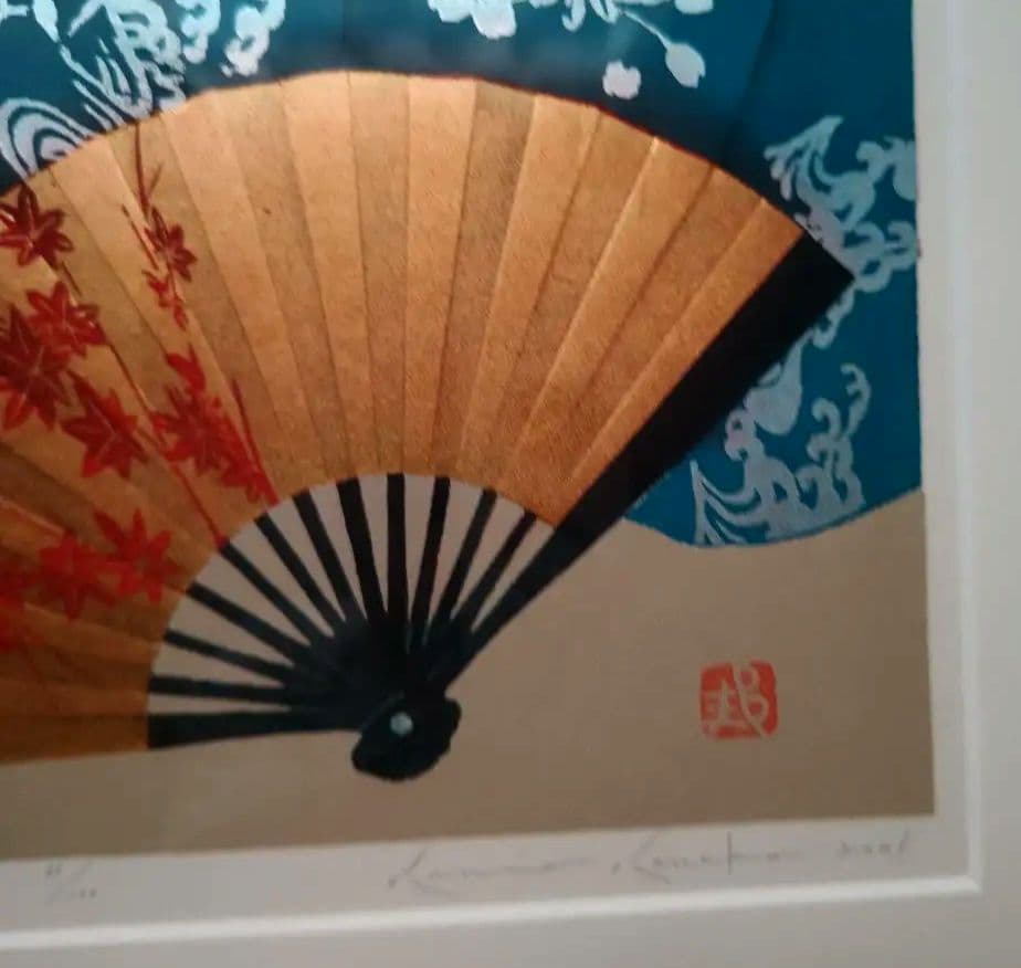 特価◯絵画 シルクスクリーン＋複合技法版画 額装品