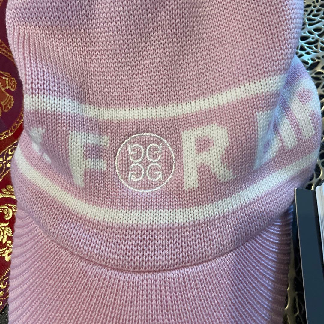 G/FORE ピンク ニット帽 ファー付き