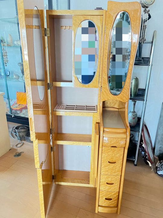 鏡台 ドレッサー 天然木化粧合板