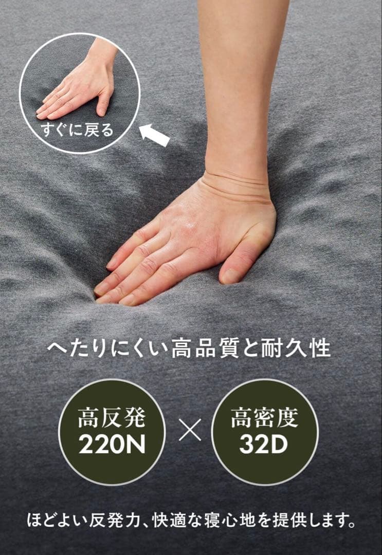 ハグミン ごろ寝マット 折りたたみ マットレス 60×195cm×厚さ5cm
